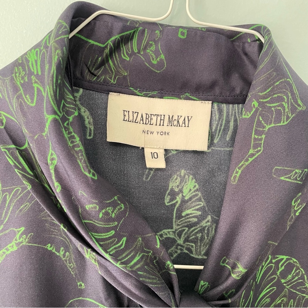 ELIZABETH MCKAY Sleeveless Bow Zebra Print Blouse - Picture 3 of 8